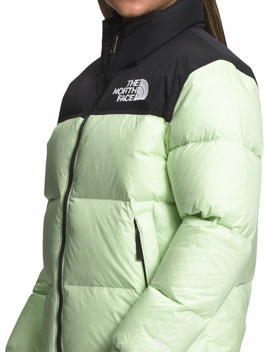 The North Face Black & Light Green Down Puffer Jacket